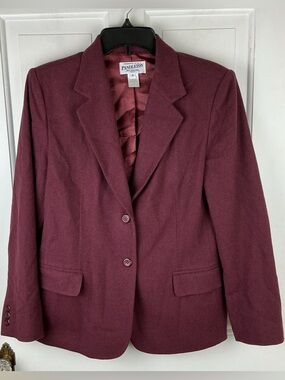 Vintage Pendleton Burgundy 100% Virgin Wool Blazer